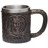 Chope à bière pirate décorative effet bois doré brossé