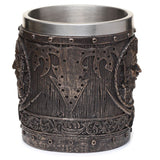 Chope à bière pirate décorative effet bois doré brossé