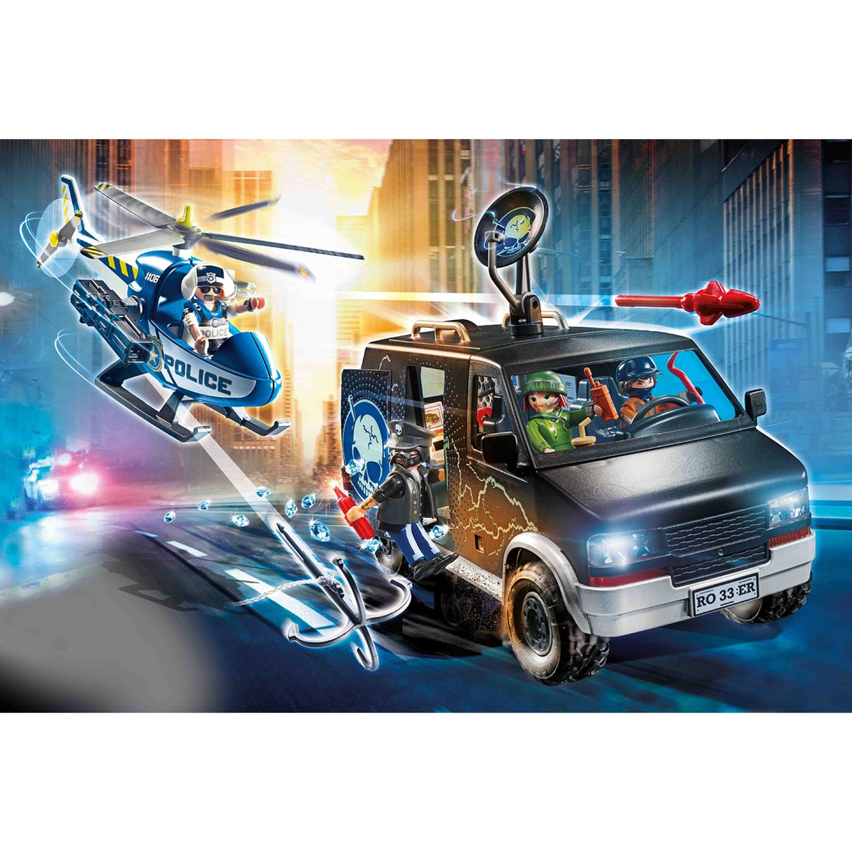 Playmobil Playmobil City Action Police Hélicoptère: poursuite de
