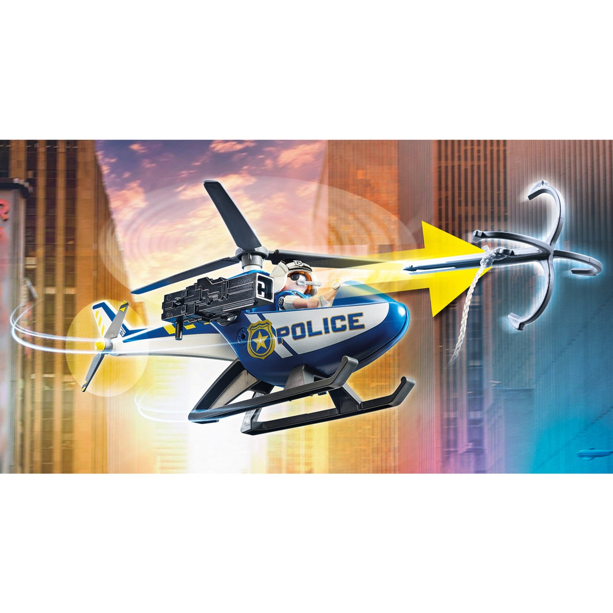 Playmobil Playmobil City Action Police Hélicoptère: poursuite de