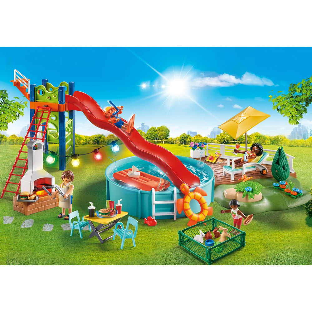 Playmobil City Life Pish Pool Party With Slide 70987