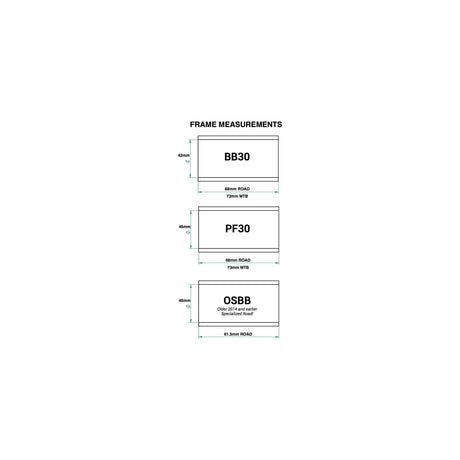 Adaptateur de pédalier Praxis m30 bb30 pf30 vtt 73mm