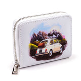 Portefeuille zippé paysage de montagne Fiat 500 - petit