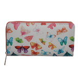 Portefeuille zippé rond papillon - grand