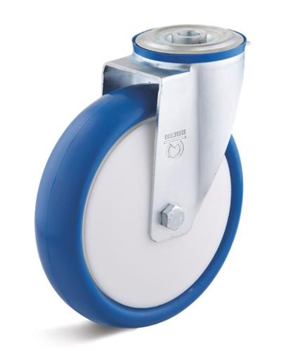 Roue pivotante Torwegge PU ø200 fixation par boulon en plastique