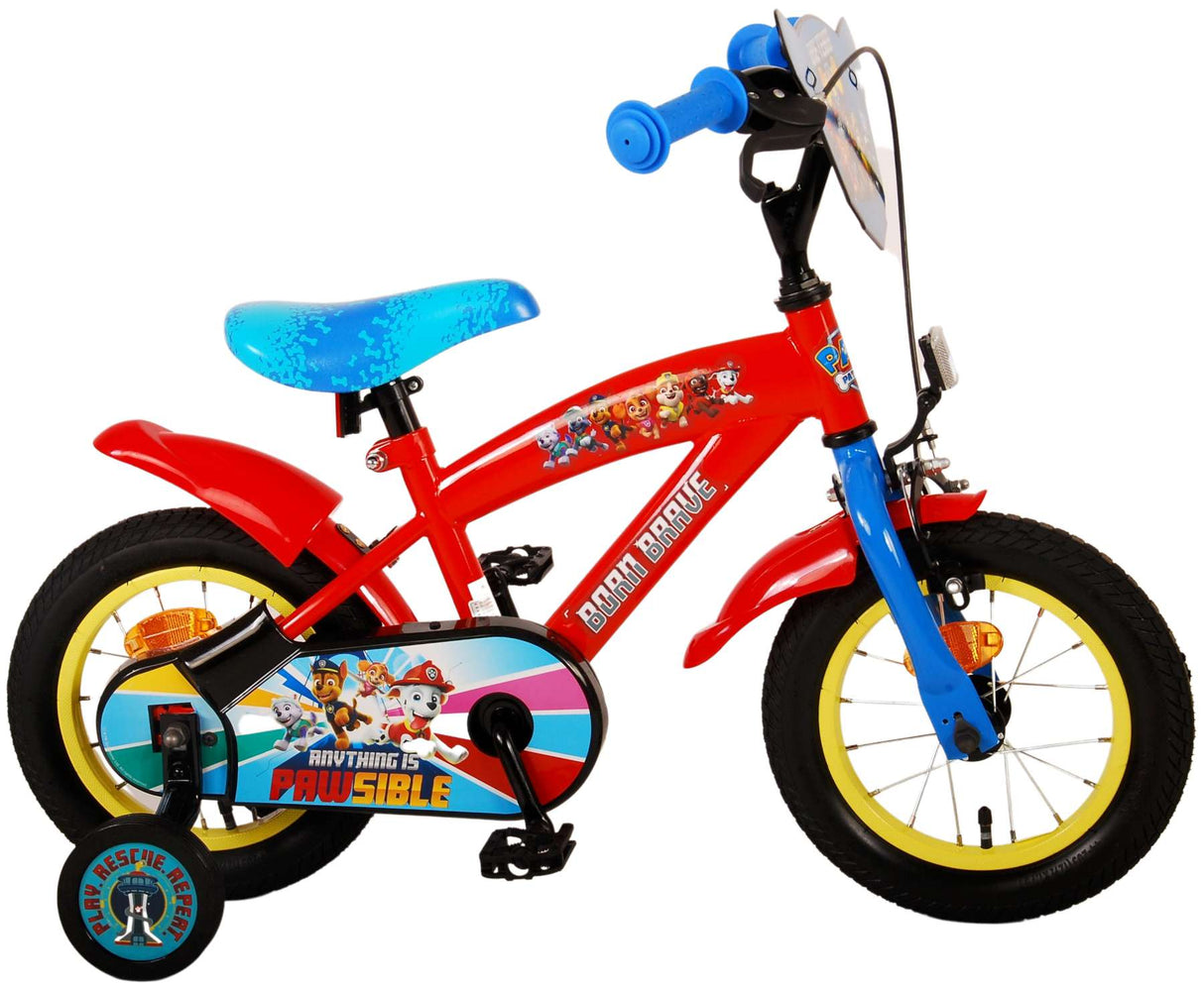 Bici per bambini di pattuglia della zampa - ragazzi - 12 pollici - blu rosso