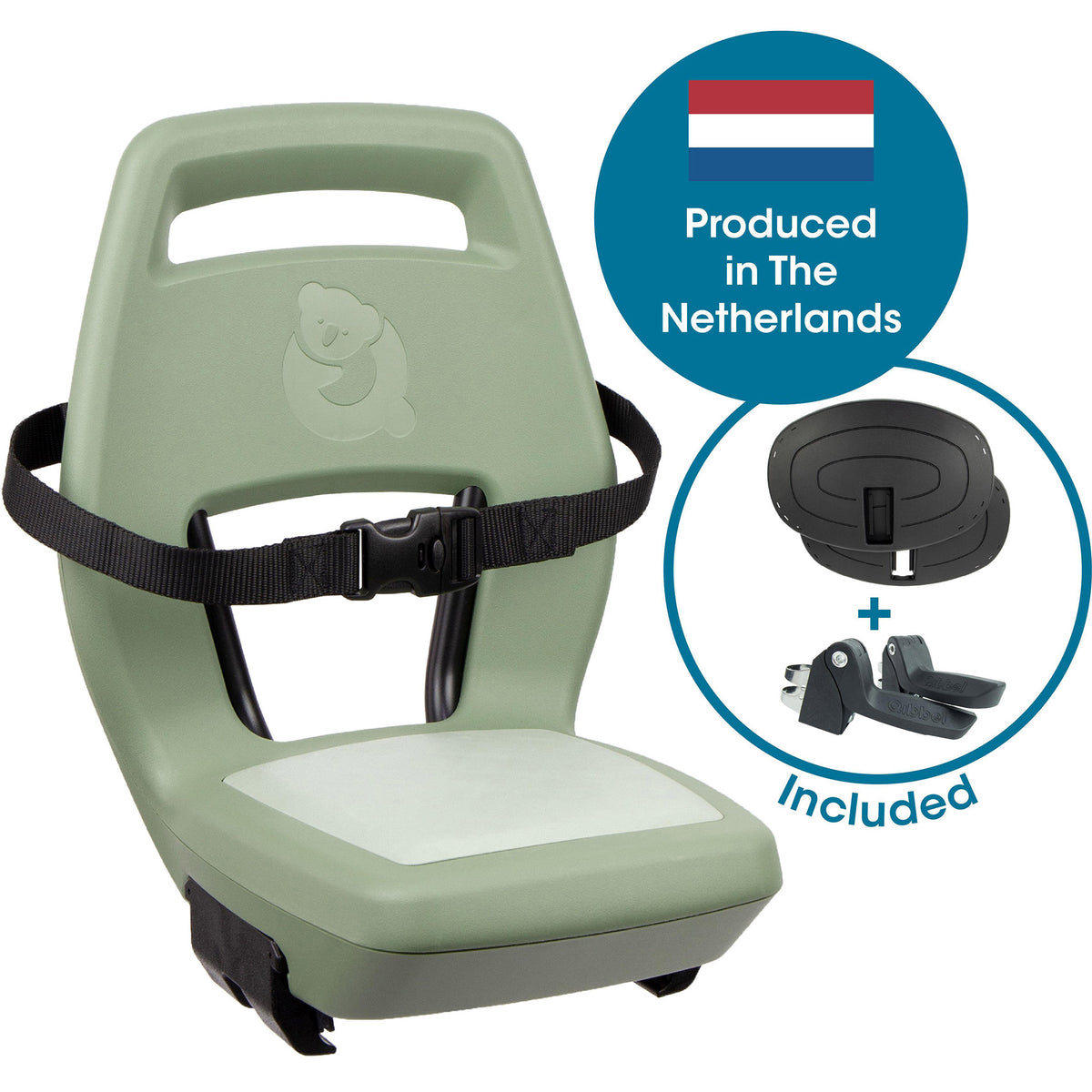 Widek b.v. qibbel siège arrière junior 6+ porte-bagages vert