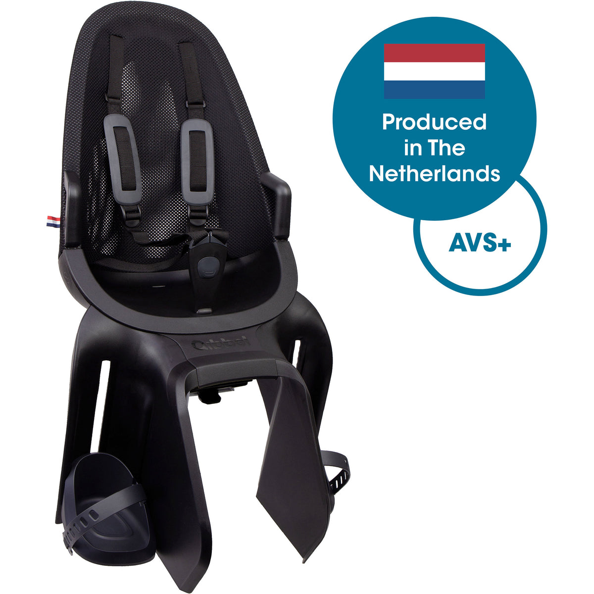 Qibbel siège arrière air avs+ porte-bagages noir