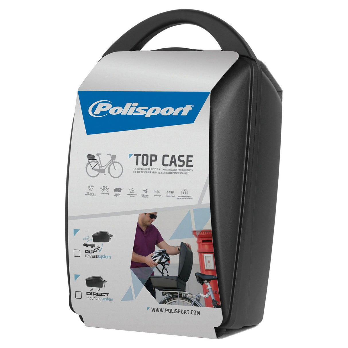 Top Case Polisport Luxury - noir (montage fixe sur transporteur)
