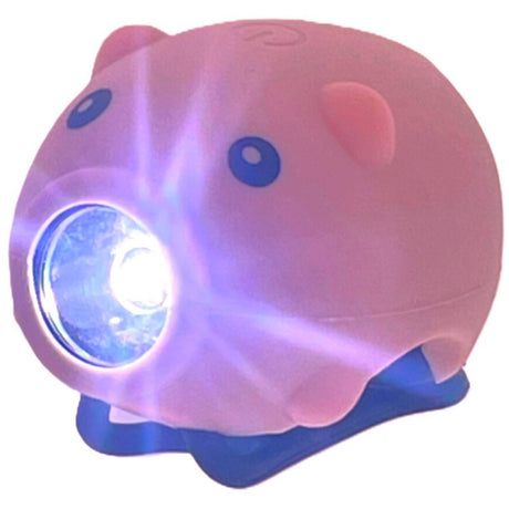 Pexkids klaxon de vélo cochon avec lampe LED USB rose