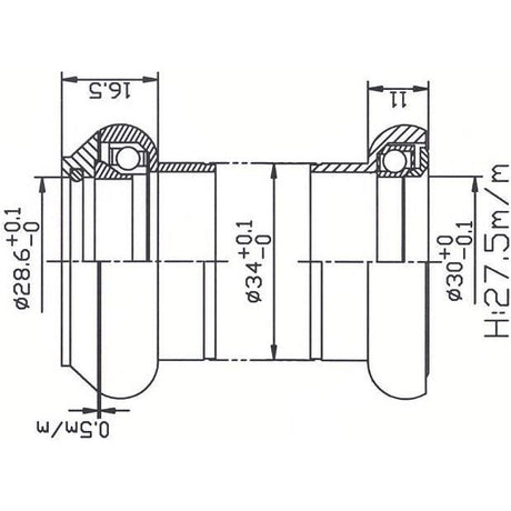 Tecora E balhoofdstel1 1 8 inch ahead cartr alu 30.0 conus zwart