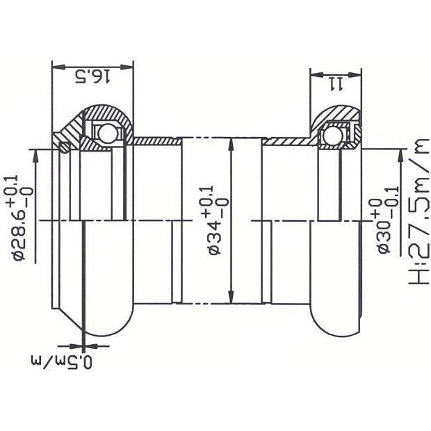 Ball head set1 1 8 inch ahead cartr alu 30.0 cone polished