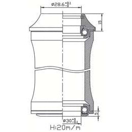 Tecora Ball Head SS44 28.6 ZS44 30 1.1 8 ”Sort