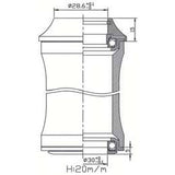 Tecora Ball Head SS44 28.6 ZS44 30 1.1 8 ”Sort