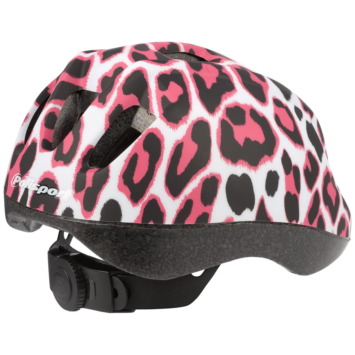 Polisport kinderhelm Pinky Cheetah. maat: XS (46 53 cm), kleur: wit roze