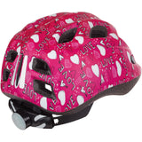 Polisport Junigoud Bicycle Casque S 52-56cm Love avec lumière LED