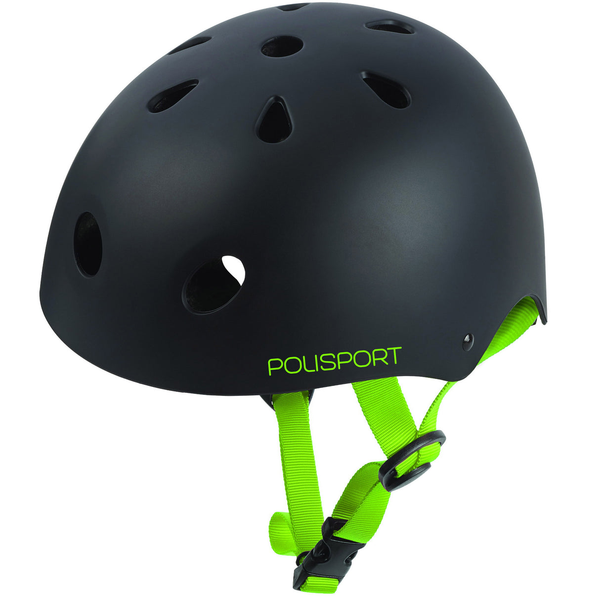 Polisport urban radialen Velolahel Helm S 53-55cm Graffiti schwaarz gréng