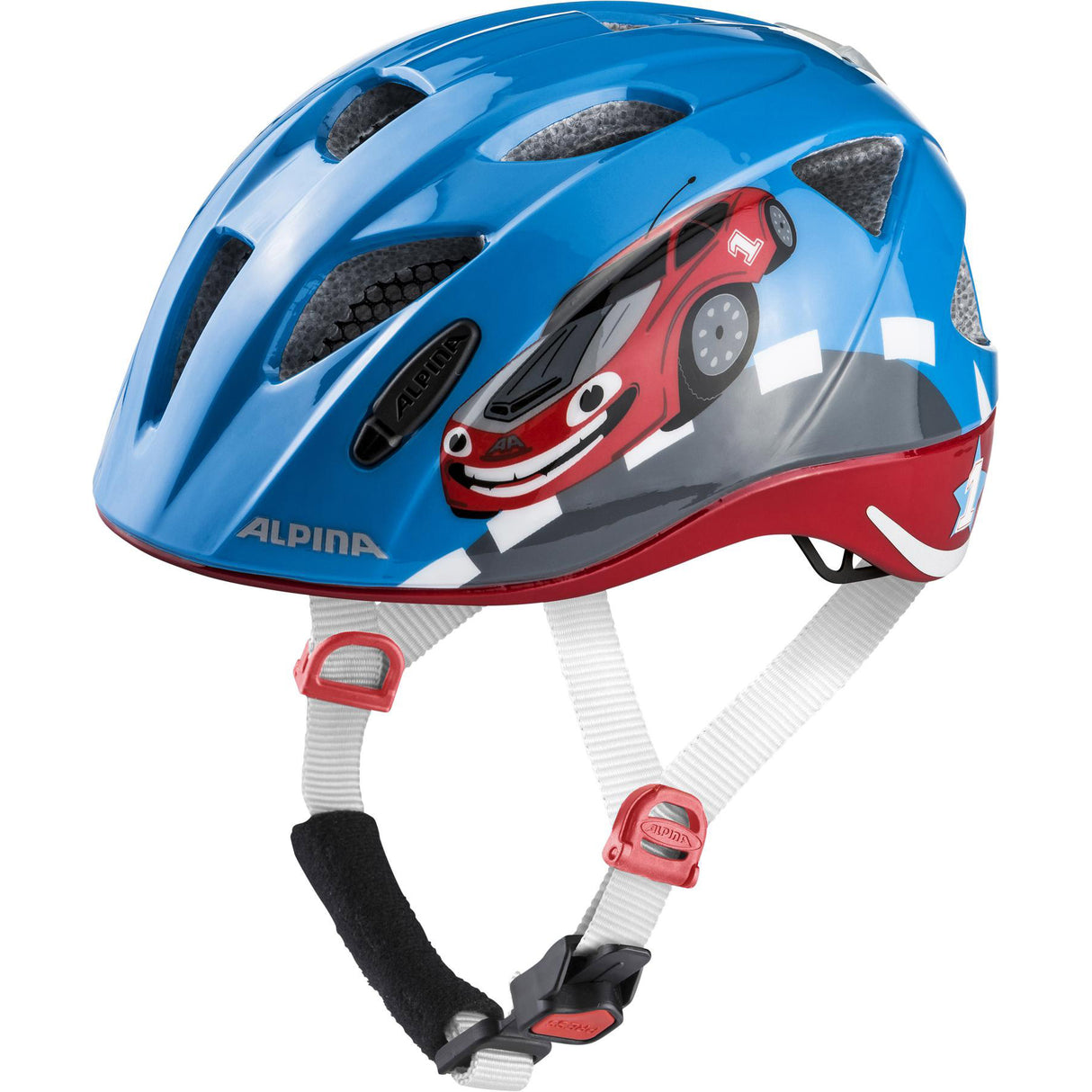 Alpina sports casque enfant ximo flash rouge voiture 47-51 brillant