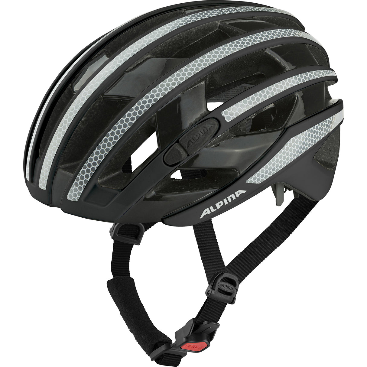 Alpina casque de course sportif ravel réfléchissant 51-56 noir brillant