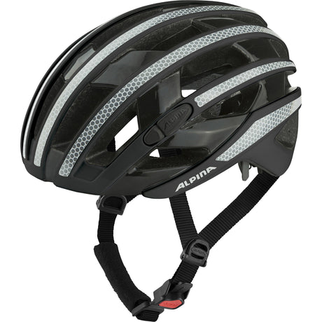 Alpina casque de course sportif ravel réfléchissant 51-56 noir brillant