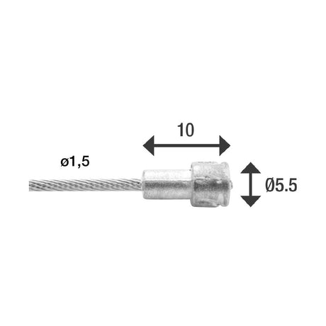 Câble intérieur REM 2250 mm en acier inoxydable V-Nipple