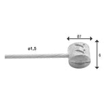 Câble intérieur de frein Elvedes 2 000 mm 1×19 fils acier inoxydable ø1,5mm avec raccord en T ø7 × 6mm