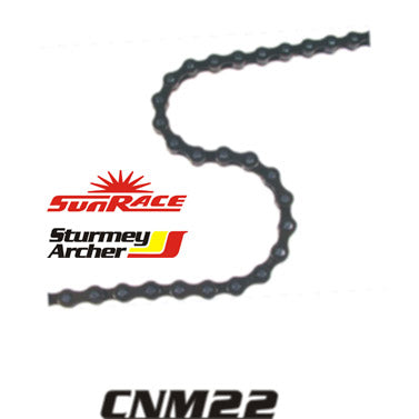Chaîne de vélos de Sunrace 1 2 x 3 32 CNM22 116l noir