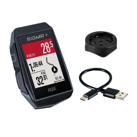 Sigma Rox 11.1 EVO GPS SW SWO Stand Simple Holder + USB-C Câble de chargement