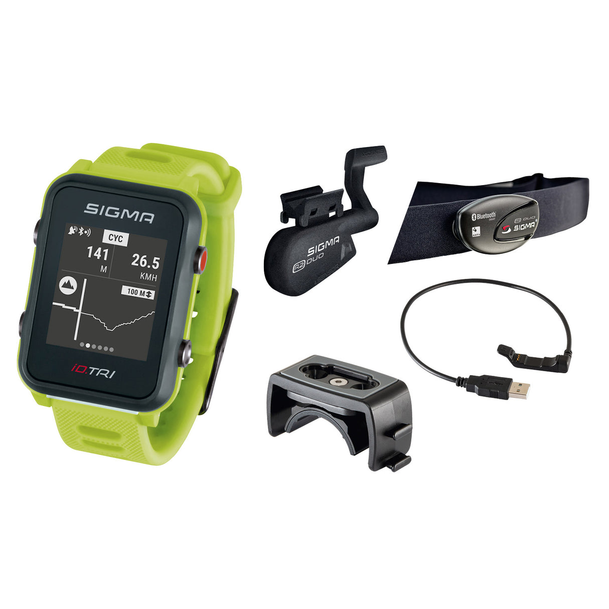 Sigma id.tri néon vert zs zs harts gps acti ant + ble + capteur