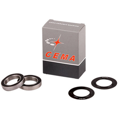 Jeu de roulements à billes Cema pour boîtier de pédalier 24 mm en acier inoxydable noir