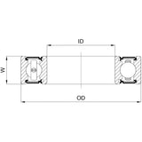 Marwi Kogellager CB-1880 6805B 2RS 25.1x37x7