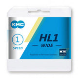 Chaîne KMC monovitesse HL1 large argent 100 maillons - argent