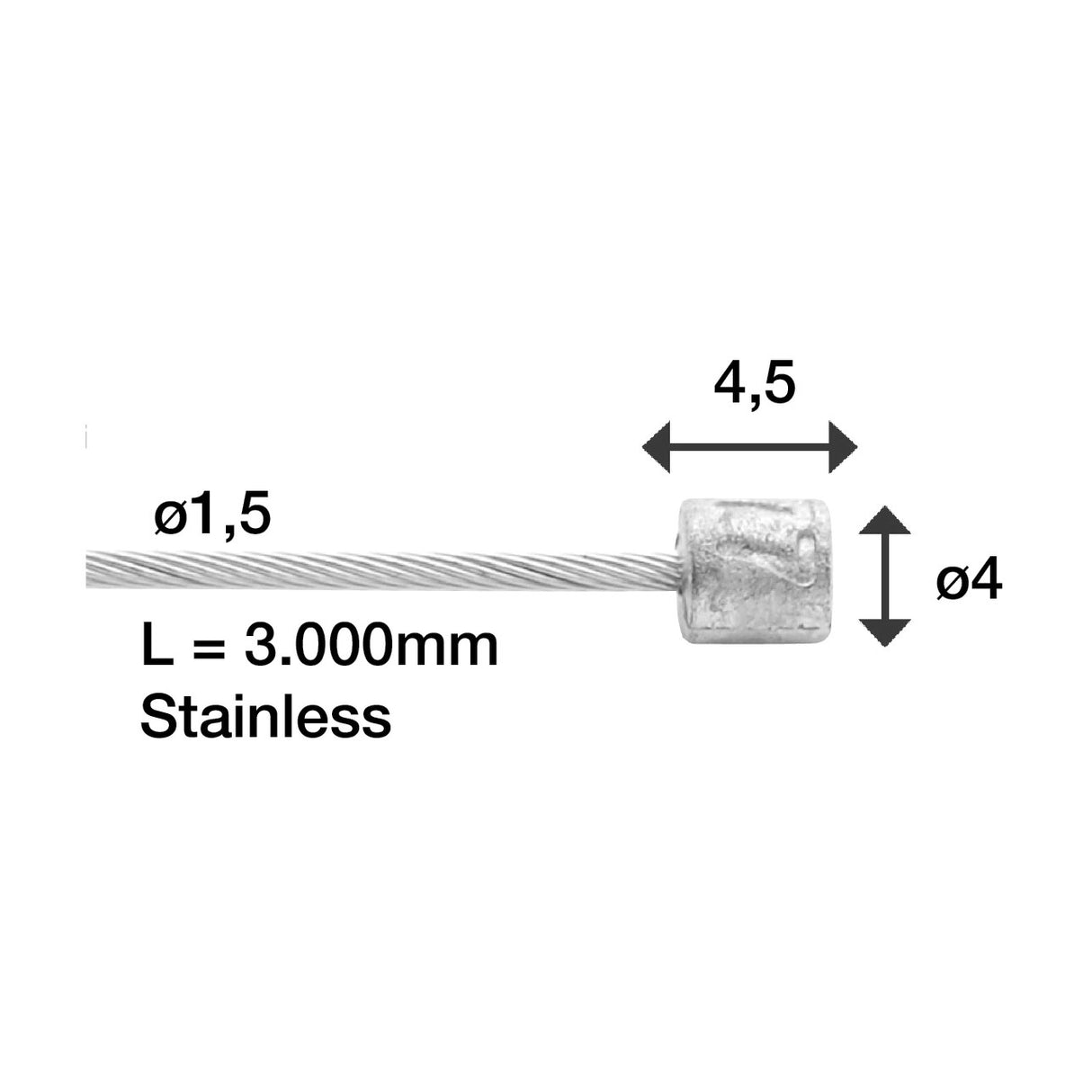 Elvedes brake indoor cable stainless steel under for splitter 2017161