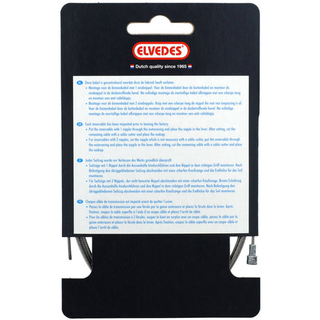 Elvedes cable Systems bv Elvedes câble intérieur de frein 2000 mm en acier inoxydable lisse avec raccord en V de 1,5 mm