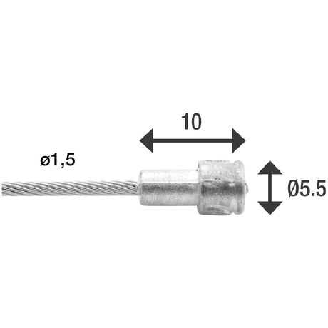 Elvedes cable Systems bv Elvedes câble intérieur de frein 2000 mm en acier inoxydable lisse avec raccord en V de 1,5 mm