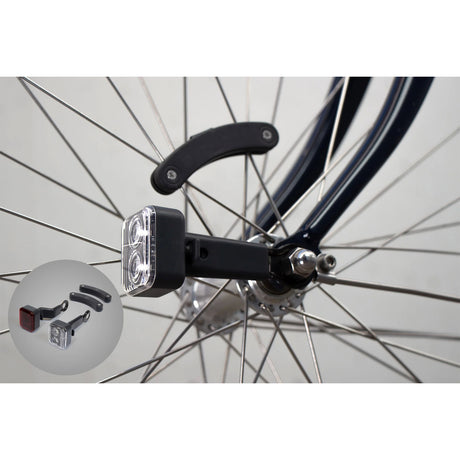 éclairage vélo AMS Constant acier rouge blanc 4 parties