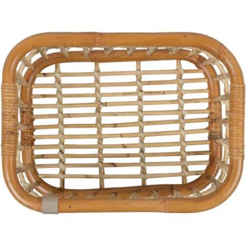 Basil Green Life - rotan fietsmand - medium - voorop natural bruin