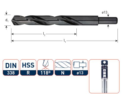 Foret hélicoïdal Rotec DIN338 HSS-R 16,0mm tourné