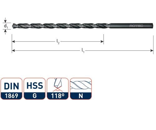 Rotec foret hélicoïdal extra long 4,0x175 120