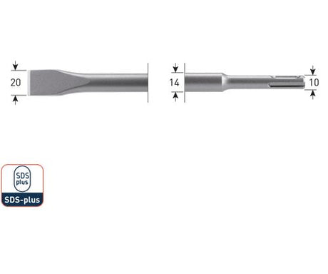Burin plat Rotec sds 250mm