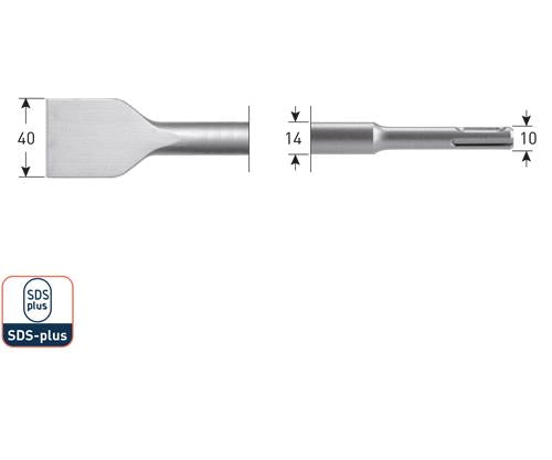 Burin plat Rotec sds 40x250mm