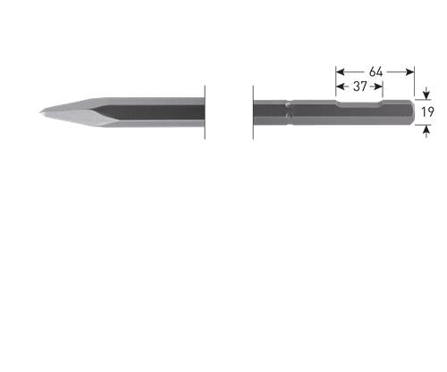 Burin pointu Rotec 400mm 6k-19mm