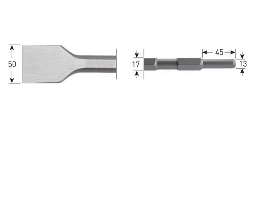 Burin à fourche large Rotec 50x280mm 6k-17mm