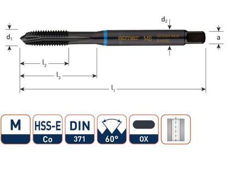Robinet machine Rotec din371 m5 en acier inoxydable