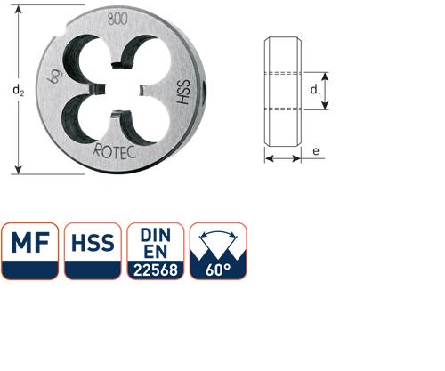 Plaquette de coupe ronde Rotec mf6x0,75 hss