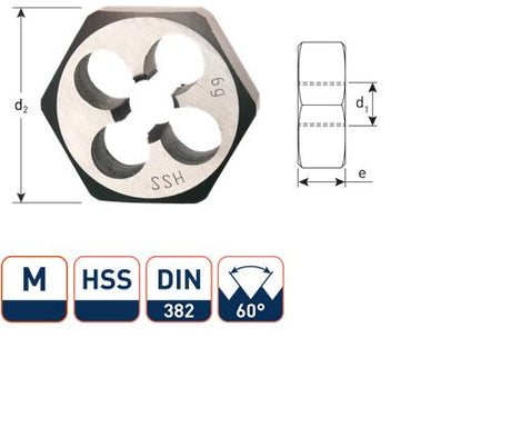 Rotec écrou coupant hexagonal m10 din382 hss