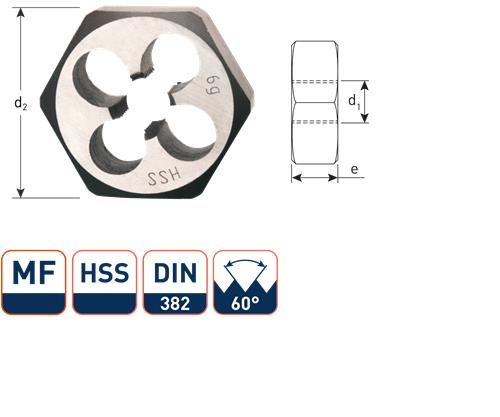Rotec écrou coupant hexagonal mf22x1,5 din382 hss