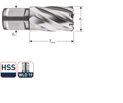 Rotec carottier hss silver-line 45,0mm sl55 Weldon