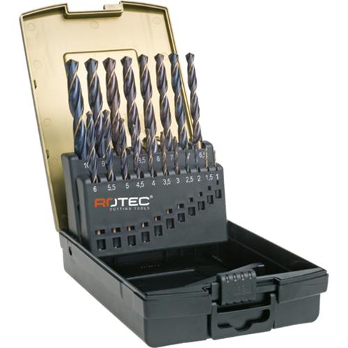 Jeu de forets hélicoïdaux Rotec 1-10x0,5mm hss-r 19 pièces