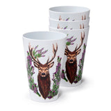 Cerf sauvage lot de 4 gobelets pique-nique en rpet durable 450ml